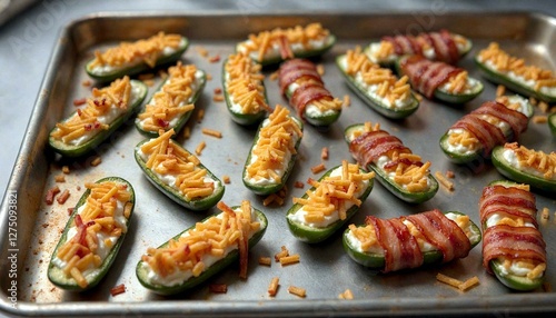 Wallpaper Mural Bacon Wrapped Jalapeno Poppers with Cheese on Baking Sheet Torontodigital.ca