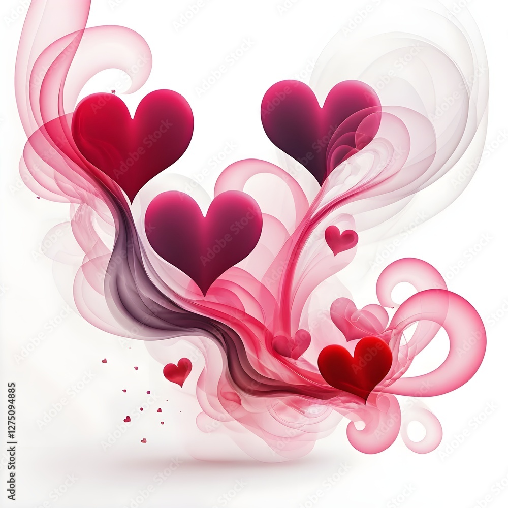 Abstract Pink Hearts and Swirls Abstract Pink Hearts and Swirls