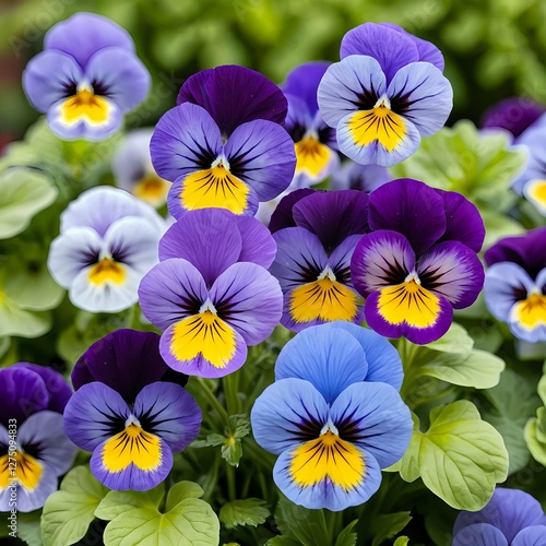 Vibrant Pansy Flowers in Bloom