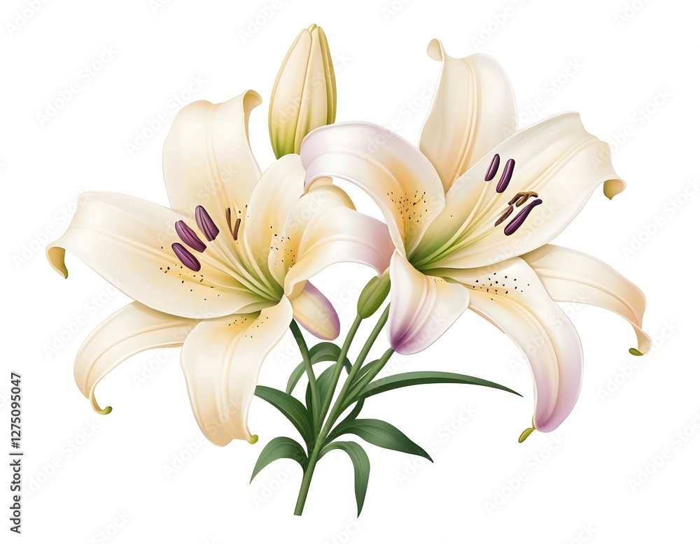 Obraz premium Elegant Bouquet of Cream Lilies