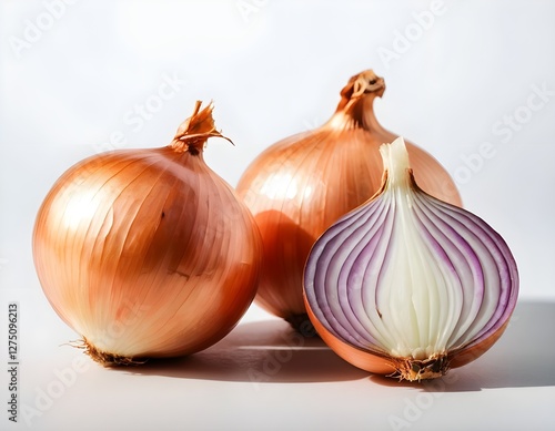 Wallpaper Mural Two Whole Onions and One Halved Onion Torontodigital.ca