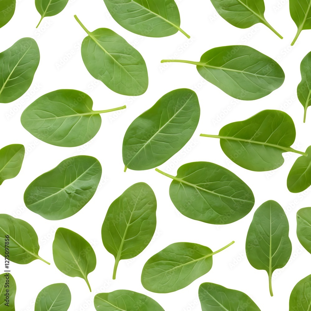 Fototapeta premium Fresh Green Spinach Leaves Isolated on White Background