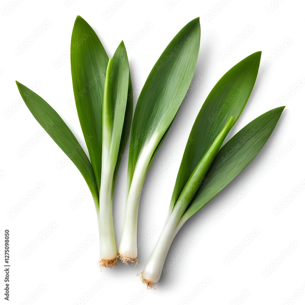 Obraz premium Fresh Green Onions, Spring Onions, Scallions Isolated on White