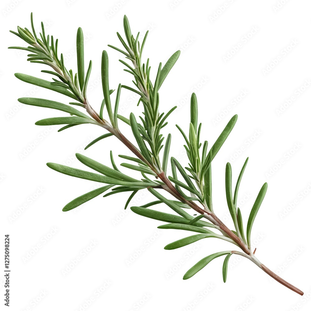Fototapeta premium Fresh Rosemary Sprig Isolated on White