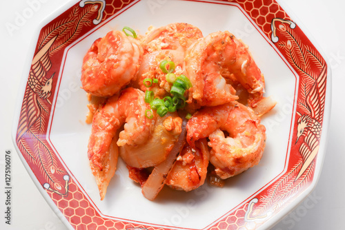 卵とエビのケチャップ炒め