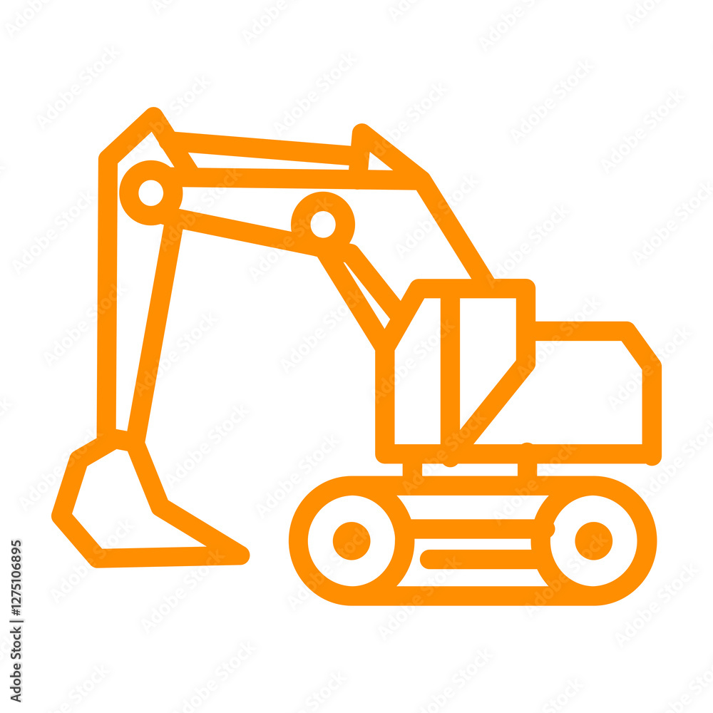 Naklejka premium excavator on white background