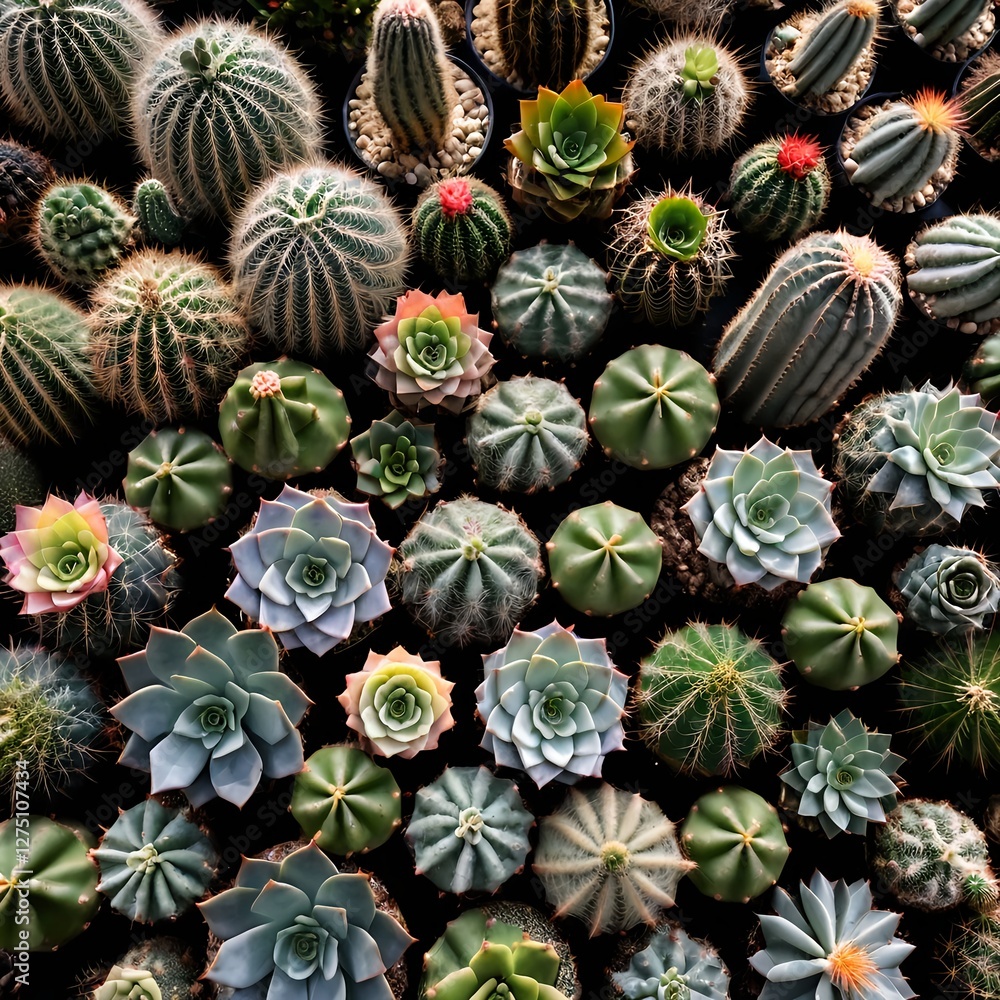 Obraz premium Diverse Collection of Succulents and Cacti