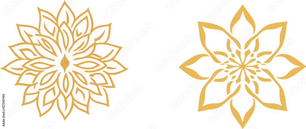 Elegant Golden Floral Mandala Designs for Decor Elegant Golden Floral Mandala Designs for Decor