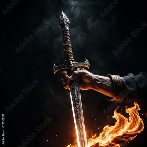 Flaming Sword in Hand