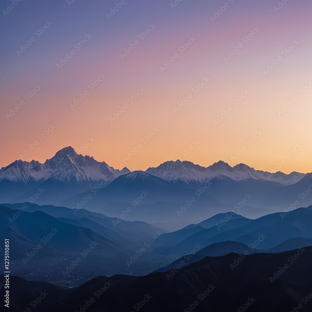 Serene Sunset over Majestic Mountain Range Serene Sunset over Majestic Mountain Range