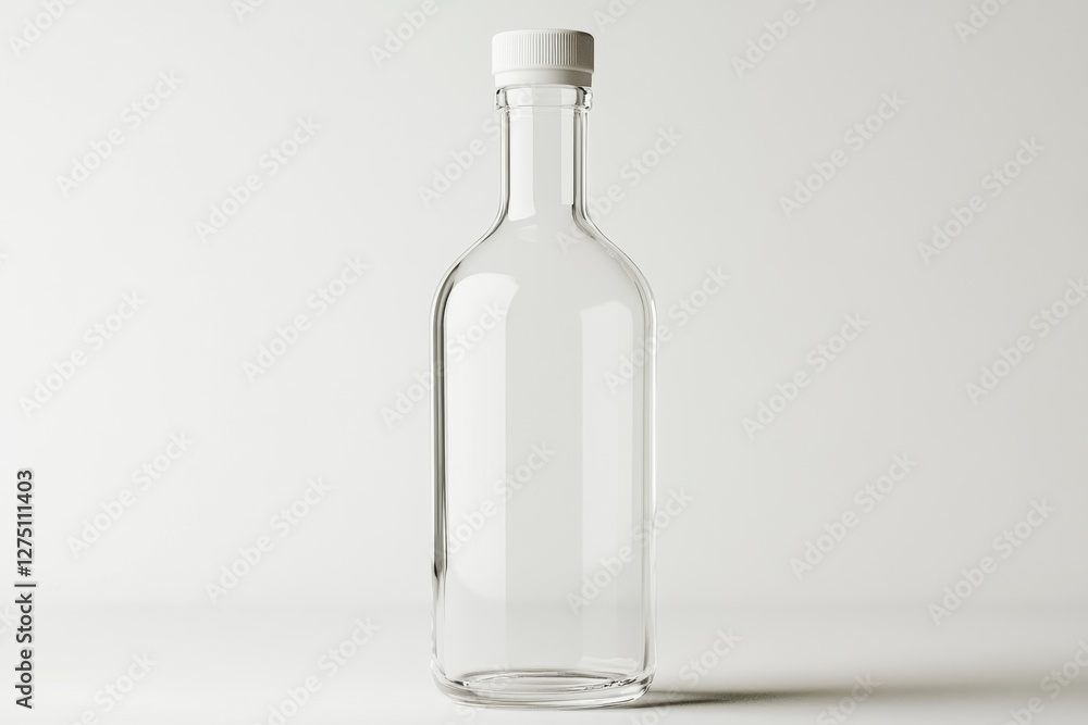 Empty glass bottle studio shot, white background, mockup (1) Empty glass bottle studio shot, white background, mockup (1)