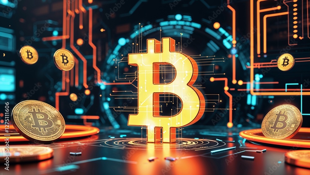 Fototapeta premium bitcoin in digitals
