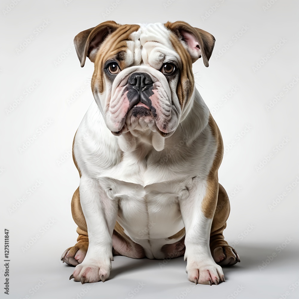 Obraz premium Adorable English Bulldog Puppy Sitting