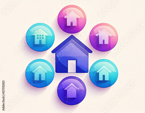 Generated Image by Firefly. Line drawing of a house, the concept of living, building a sustainable house.	