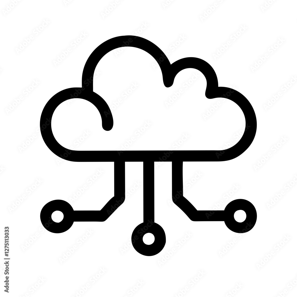 Cloud Network Technology AI Pictogram Cloud Network Technology AI Pictogram