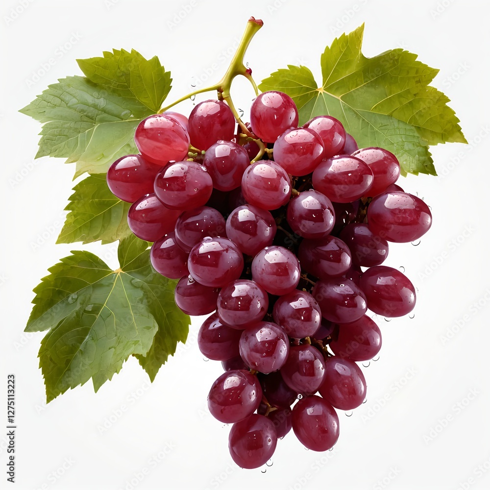 Fototapeta premium Fresh Red Grapes with Dew Drops