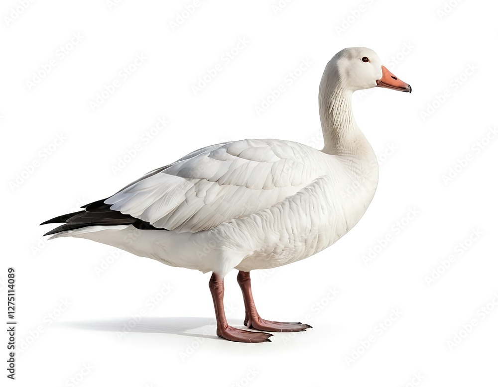 Snow Goose Isolated on White Background