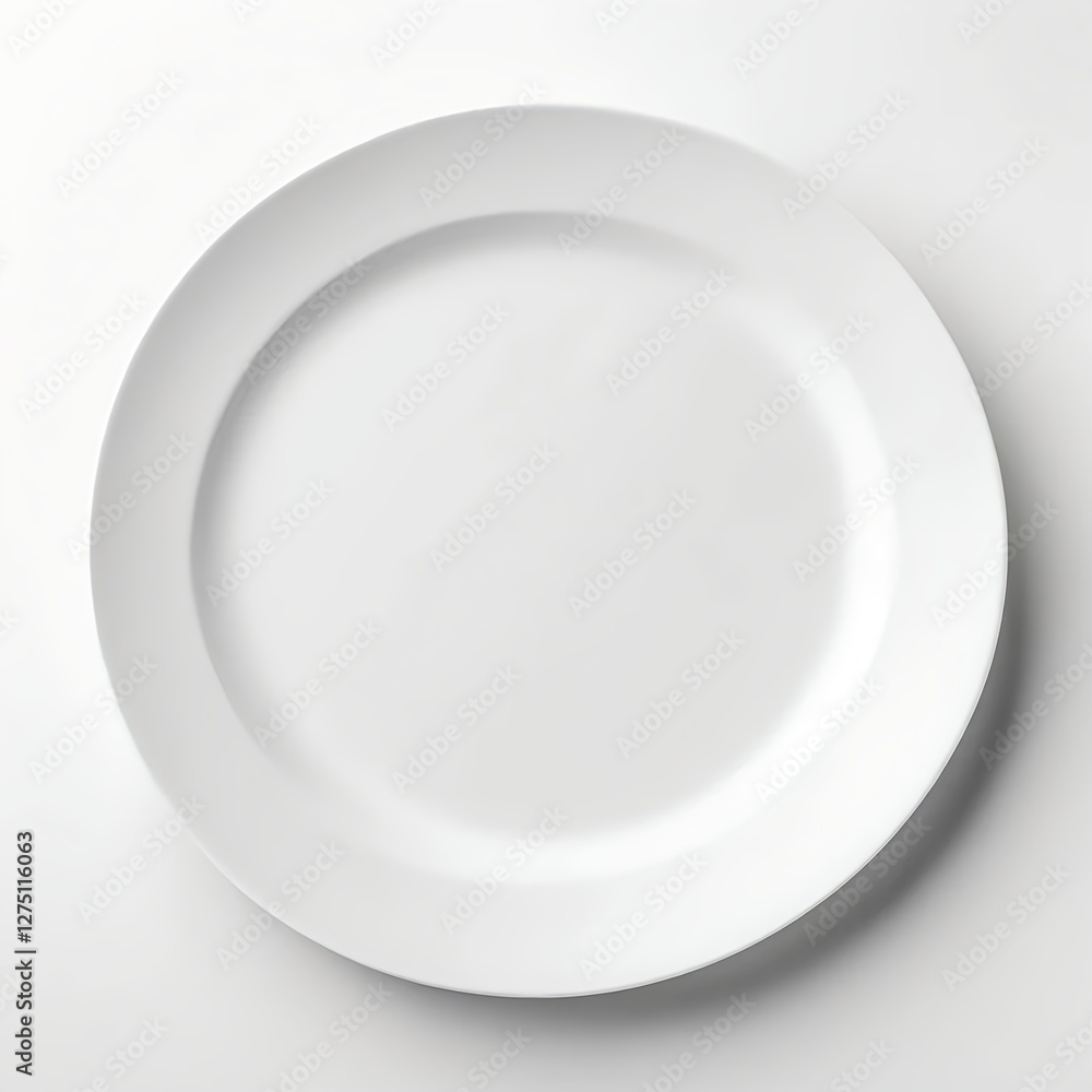 Empty White Plate on White Background Empty White Plate on White Background