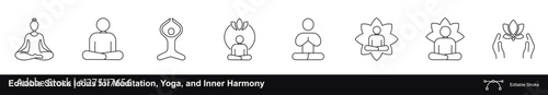 Editable Stroke Icons for Meditation, Yoga, and Inner Harmony