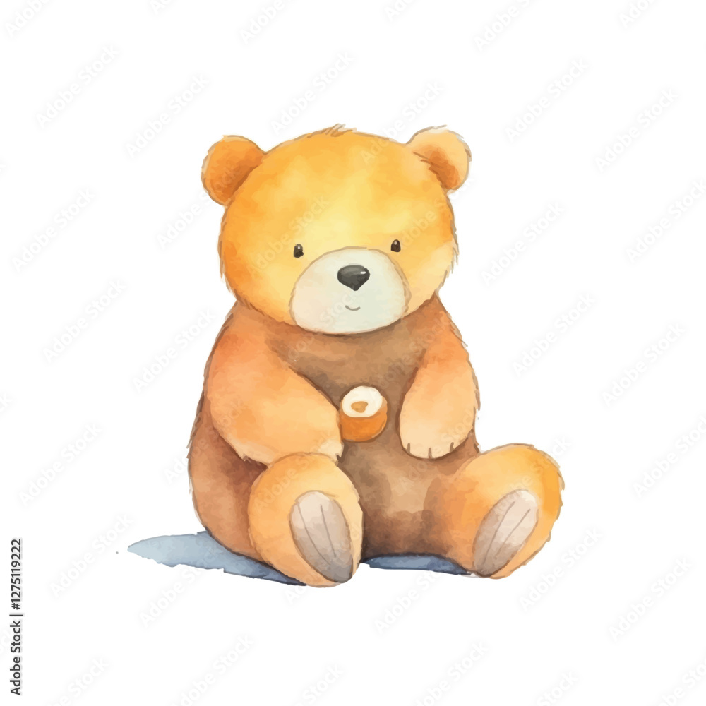 Obraz premium watercolors Cute bear confused illustration 