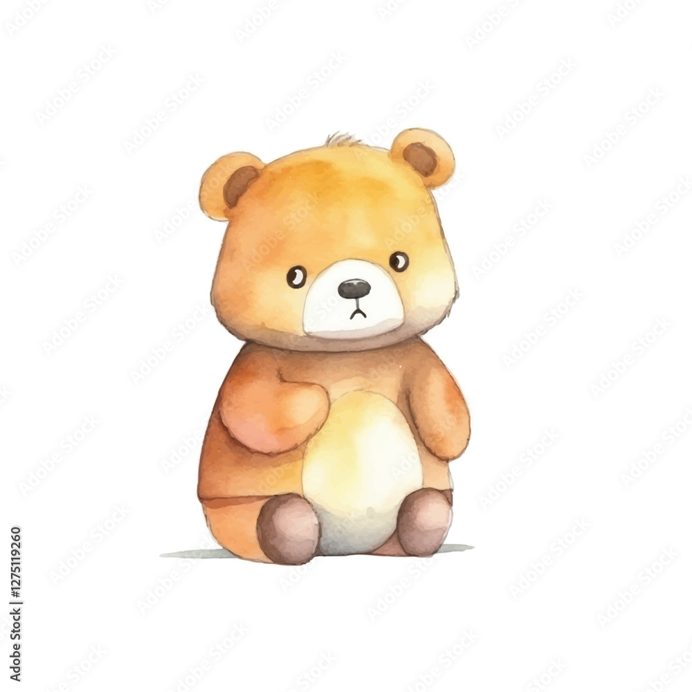 Obraz premium watercolors Cute bear confused illustration 