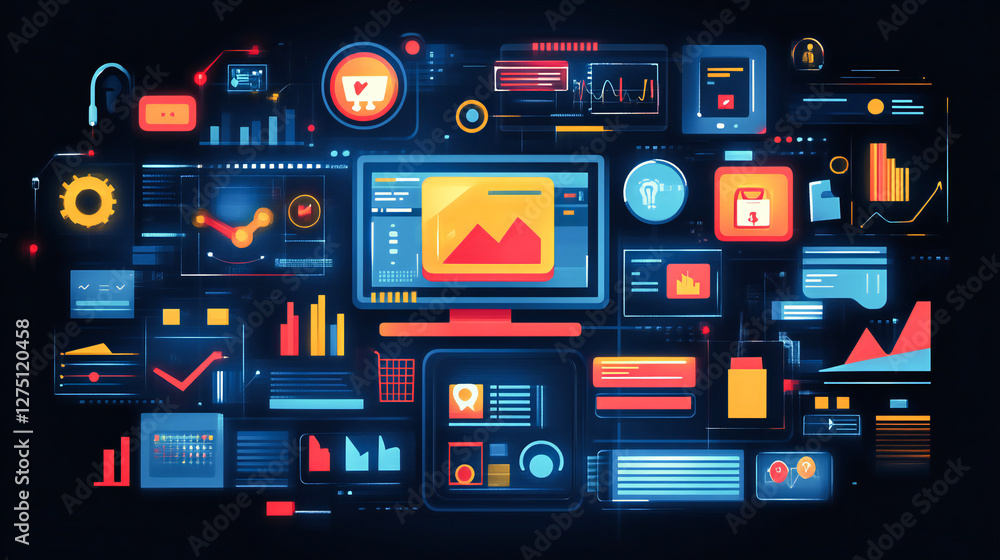 Web interface or online store concept of online shop Web interface or online store concept of online shop