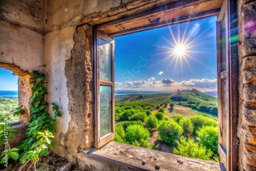 Crumbling walls, a window's vacant gaze, captures the silent story of forgotten Southern Italy.