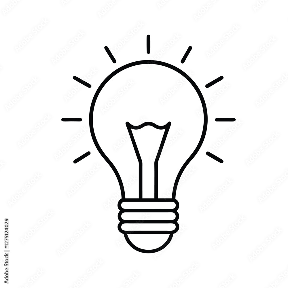 Idea Bulb Icon Vector On White background Idea Bulb Icon Vector On White background