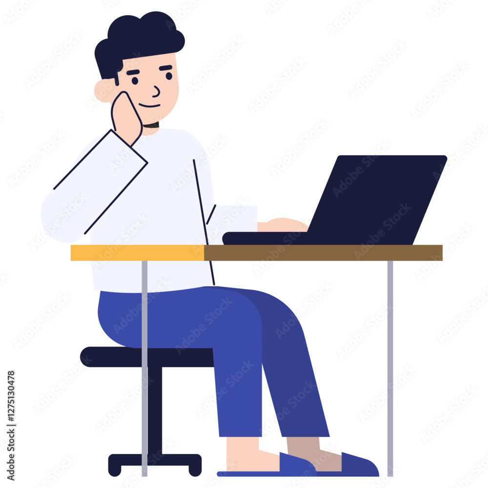 Fototapeta premium Work From Home Character