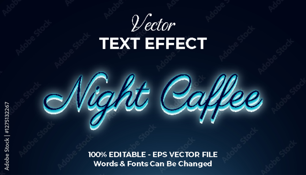 Glowing neon editable text effect template Glowing neon editable text effect template
