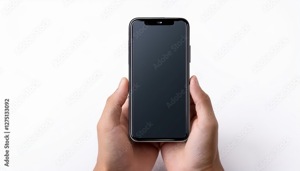 Isolated Mobile Phone Mockup on White Background Clean, Modern, and Minimalist HighResolution Image Perfect for Digital Art, Graphic Design, or Advertising Campaigns Isolated Mobile Phone Mockup on White Background Clean, Modern, and Minimalist HighResolution Image Perfect for Digital Art, Graphic Design, or Advertising Campaigns