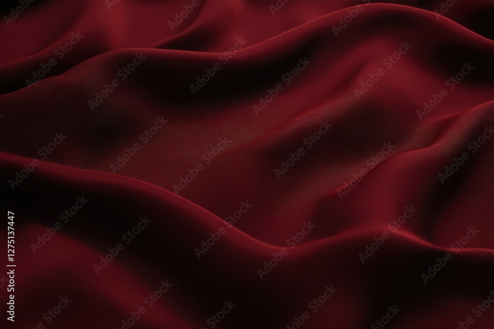 Obraz premium Rich Burgundy Silk Fabric with Elegant Smooth Waves and Textures