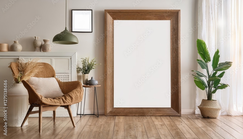 3D Scandinavian Style Mockup Frame in Home Interior Background Serene, Minimalist Elegance Meets Warmth and Charm, Perfect for Modern Decor and Digital Art. 3D Scandinavian Style Mockup Frame in Home Interior Background Serene, Minimalist Elegance Meets Warmth and Charm, Perfect for Modern Decor and Digital Art.