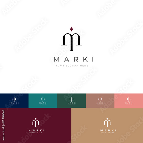 Modern and Clean MI Lettermark Logo Design Template | Fully Editable