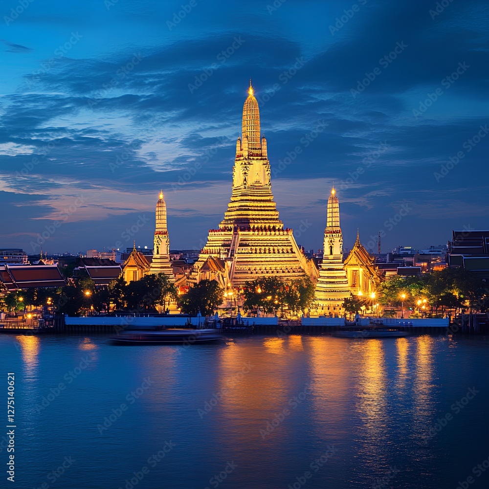 Wat Arun Temple Illuminated at Night Wat Arun Temple Illuminated at Night
