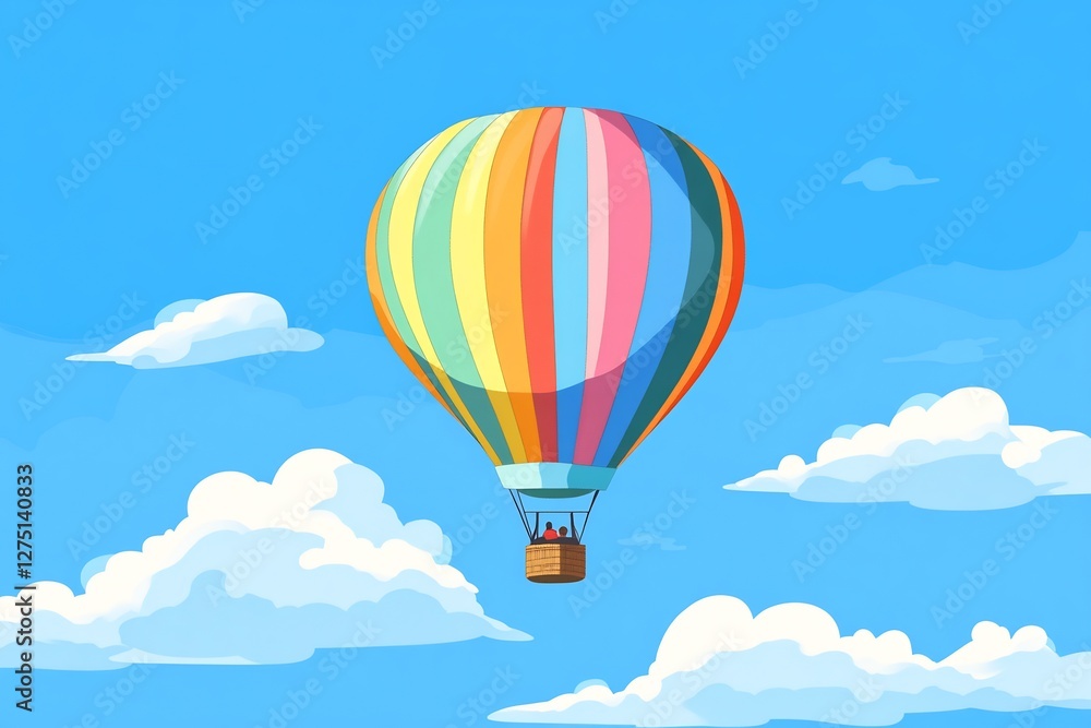 Naklejka premium colorful hot air balloon drifting