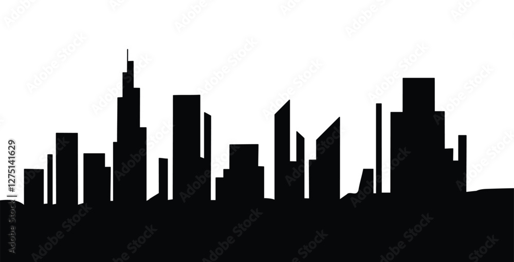 Obraz premium City Skyline Silhouette vector illustration 