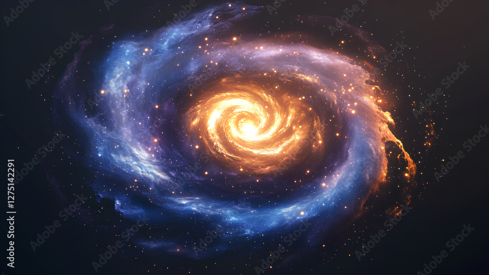 Stunning Spiral Galaxy with Glowing Nebula Stunning Spiral Galaxy with Glowing Nebula