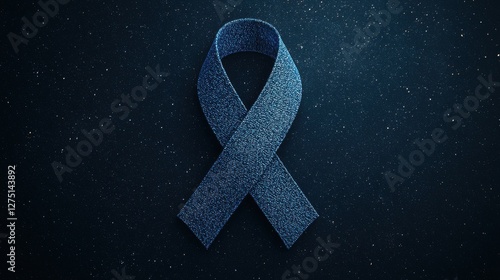 Wallpaper Mural World Cancer Day concept. Cosmic Ribbon Abstract Symbolic Galaxy Silhouette in Dark Midnight Blue Tones Torontodigital.ca