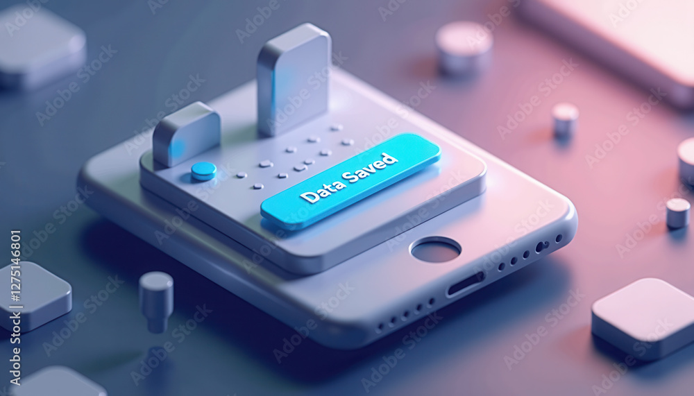 3D Rendered Data Saved Card Concept 3D Rendered Data Saved Card Concept