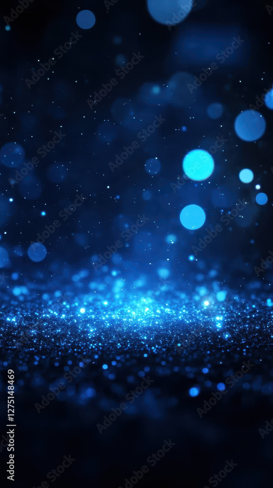 Fototapeta premium mesmerizing blue bokeh background with sparkling lights and soft focus