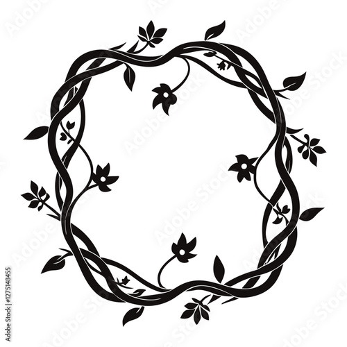 decorative frame with flowers vector illustration