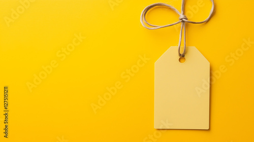 Blank Tag on Yellow Backgro...