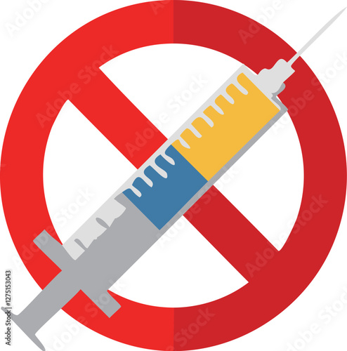 vaccine ノー　拒否　ワクチン　禁止　アイコン