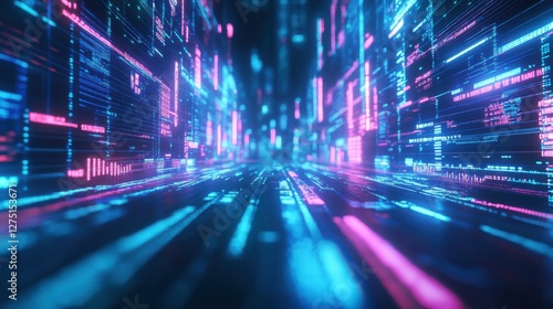 digital data stream futuristic technology background