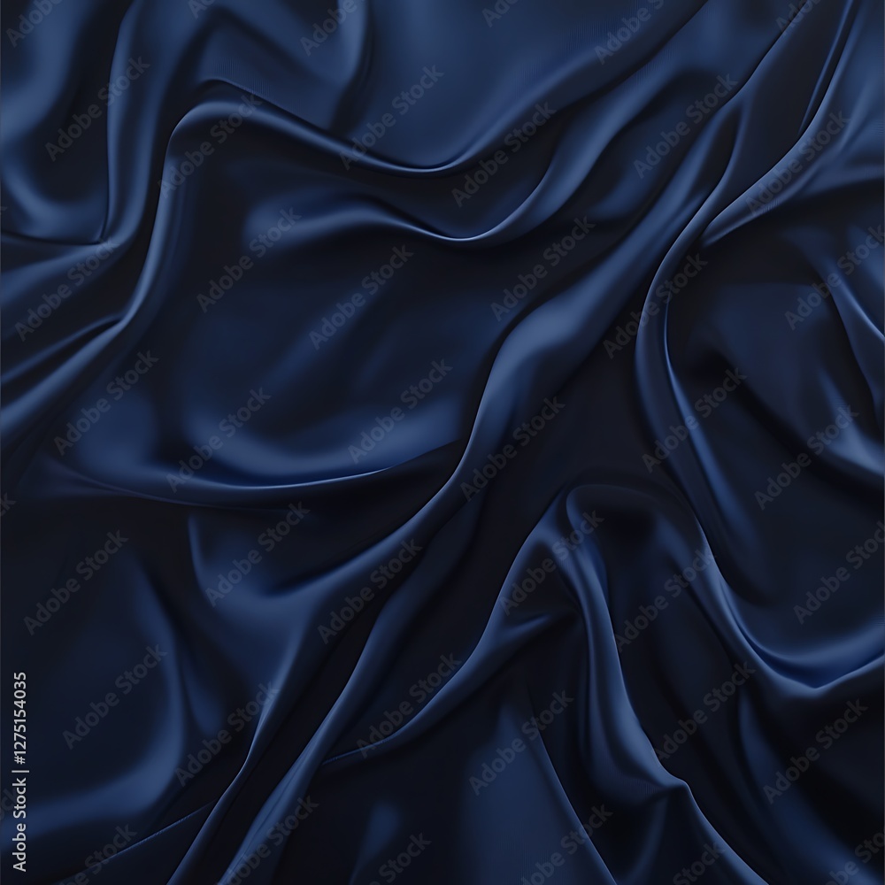 A beautifully detailed image of dark blue satin fabric, showcasing elegant folds and smooth texture. Ideal for backgrounds, textiles, fashion, or design projects. A beautifully detailed image of dark blue satin fabric, showcasing elegant folds and smooth texture. Ideal for backgrounds, textiles, fashion, or design projects.