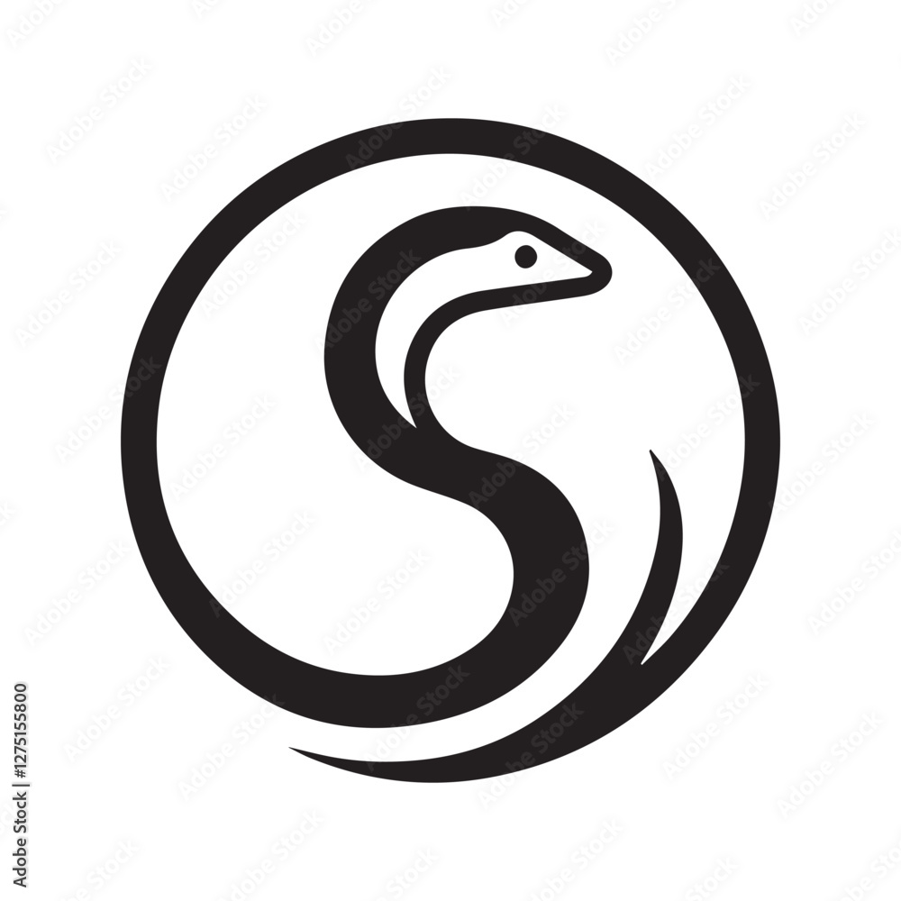 Naklejka premium 2d eel logo on a white background