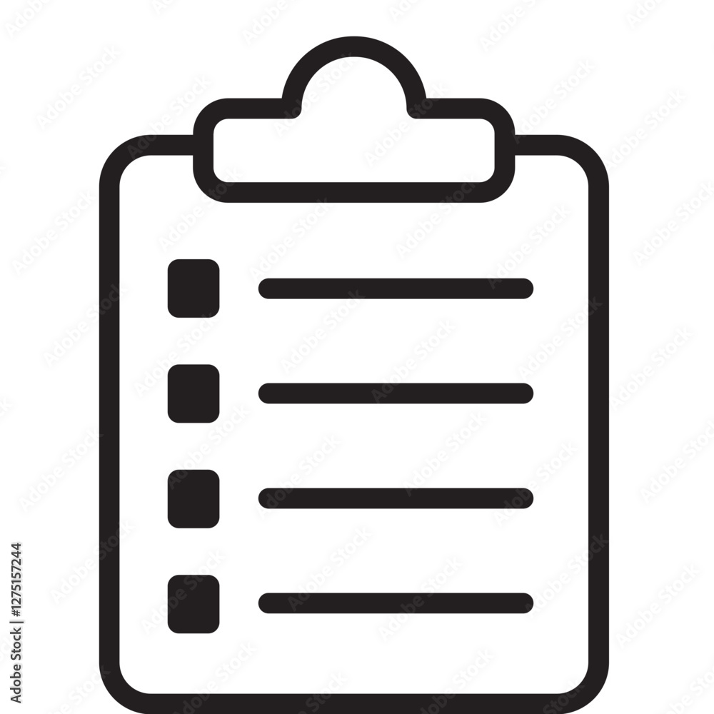 Note List Outline Icon Note List Outline Icon