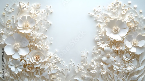 Elegant White Paper Flowers Bouquet 3D Floral Art Wedding Decoration Romantic Cream Papercraft