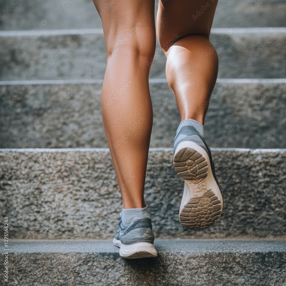 Running up stairs gym fitness activity indoor close-up healthy lifestyle focus Running up stairs gym fitness activity indoor close-up healthy lifestyle focus